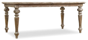 Hooker Furniture Chatelet Traditional-Formal Rectangle Leg Dining Table with Two 18'' Leaves in Poplar and Hardwood Solids with Pecan, Walnut and Maple Veneers with a Solid Wood Edge 5300-75200