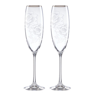 Silver Peony™ Toasting Flute - Set of 4