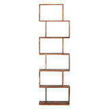 Porter Designs Urban Solid Sheesham Wood 6 Shelf Contemporary Bookcase Natural 10-117-01-8043