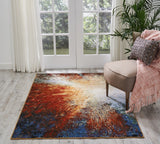 Nourison Chroma CRM02 Colorful Machine Made Loom-woven Indoor only Area Rug Red Flare 4' x 6' 99446378286