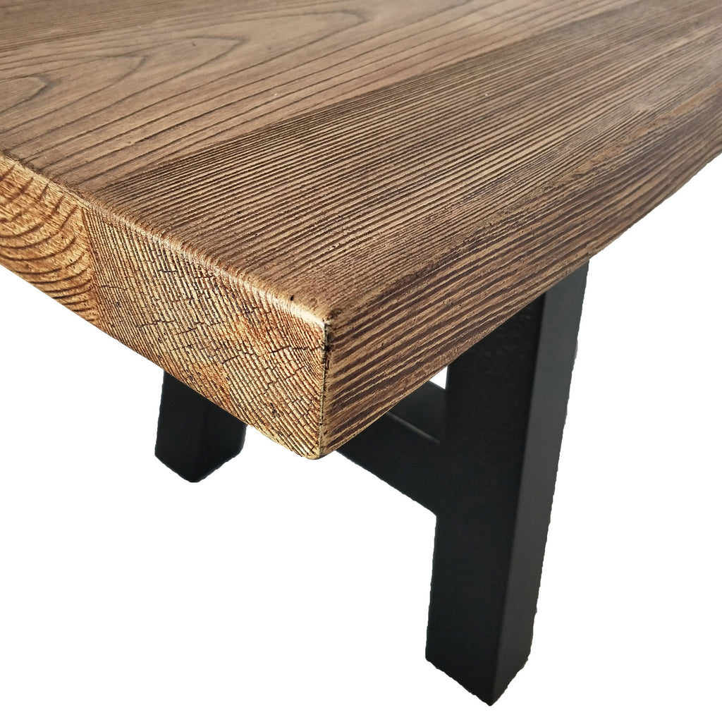 Noble House Lido Outdoor Natural Oak Finish Light Weight Concrete Dining Bench