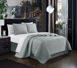 Atasha Grey King 3pc Quilt Set