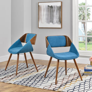 Cyprus Dining Chair - Chic Mid-Century Design with Comfortable Cushions and Stylish Bent Wood Frame