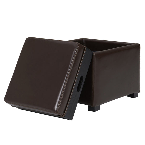 Cameron Square Leather Storage Ottoman - Stylish, Durable, and Versatile Storage Solution for Your Home
