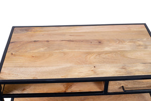 Porter Designs Delancy Solid Wood Industrial Coffee Table Brown 05-116-02-0128