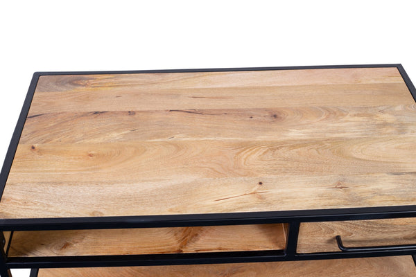 Porter Designs Delancy Solid Wood Industrial Coffee Table Brown 05-116-02-0128