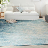 Nourison Passion PSN10 Modern Machine Made Power-loomed Indoor Area Rug Navy Light Blue 9' x 12' 99446817754