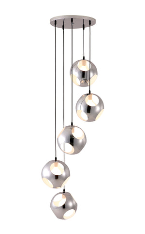 Zuo Modern Meteor Steel Modern Commercial Grade Ceiling Lamp Chrome Steel