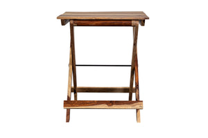 Porter Designs Sheesham Accents Solid Wood Square Foldable Natural End Table Natural 07-116-01-0246