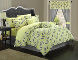 Olivia Comforter Set Queen Size – 20 Piece – Grey Yellow