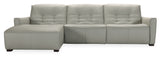 Reaux Power Motion Sofa with LAF Chaise with 2 Power Recline