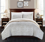 Alligator Beige Queen 3pc Comforter Set