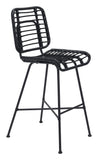 Zuo Modern Murcia Steel, Polyethylene Modern Commercial Grade Barstool Set - Set of 2 Black Steel, Polyethylene