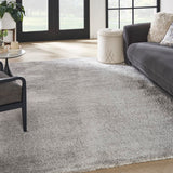 Nourison Luxurious Shag LXR05 Modern & Contemporary Machine Made Power-loomed Indoor only Area Rug Silver 6'7" x 9'2" 99446009586