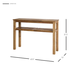 Tiburon Console Table – Elegant Solid Acacia Wood Design with Dual Shelves for Storage & Display