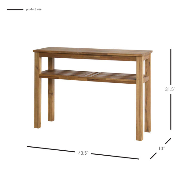 Tiburon Console Table – Elegant Solid Acacia Wood Design with Dual Shelves for Storage & Display