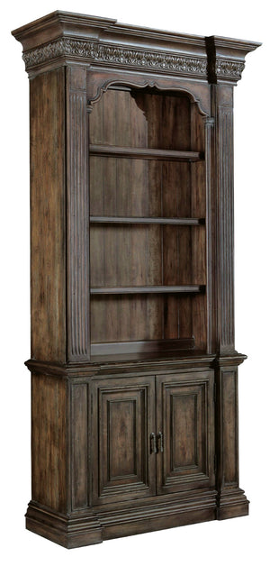 Hooker Furniture Rhapsody Traditional-Formal Bookcase in Hardwood Solids, Pecan Veneers, Glass 5070-10445