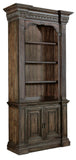 Rhapsody Traditional-Formal Bookcase In Hardwood Solids, Pecan Veneers, Glass