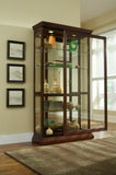 Pulaski Furniture Lighted Sliding Door 4 Shelf Curio Cabinet in Cherry Brown 20542-PULASKI 20542-PULASKI