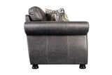 Porter Designs Elk River Leather-Look & Nail Head Transitional Loveseat Gray 01-33C-02-9702A