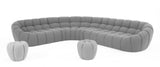 VIG Furniture Divani Casa Yolonda - Modern Light Grey Curved Sectional Sofa VGEV-2126B-LGRY-SECT VGEV-2126B-LGRY-SECT