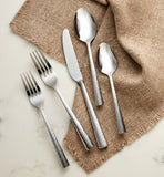 Gladstone 65-Piece Hammered Stainless Steel Flatware Set – Dishwasher Safe & Elegant Design