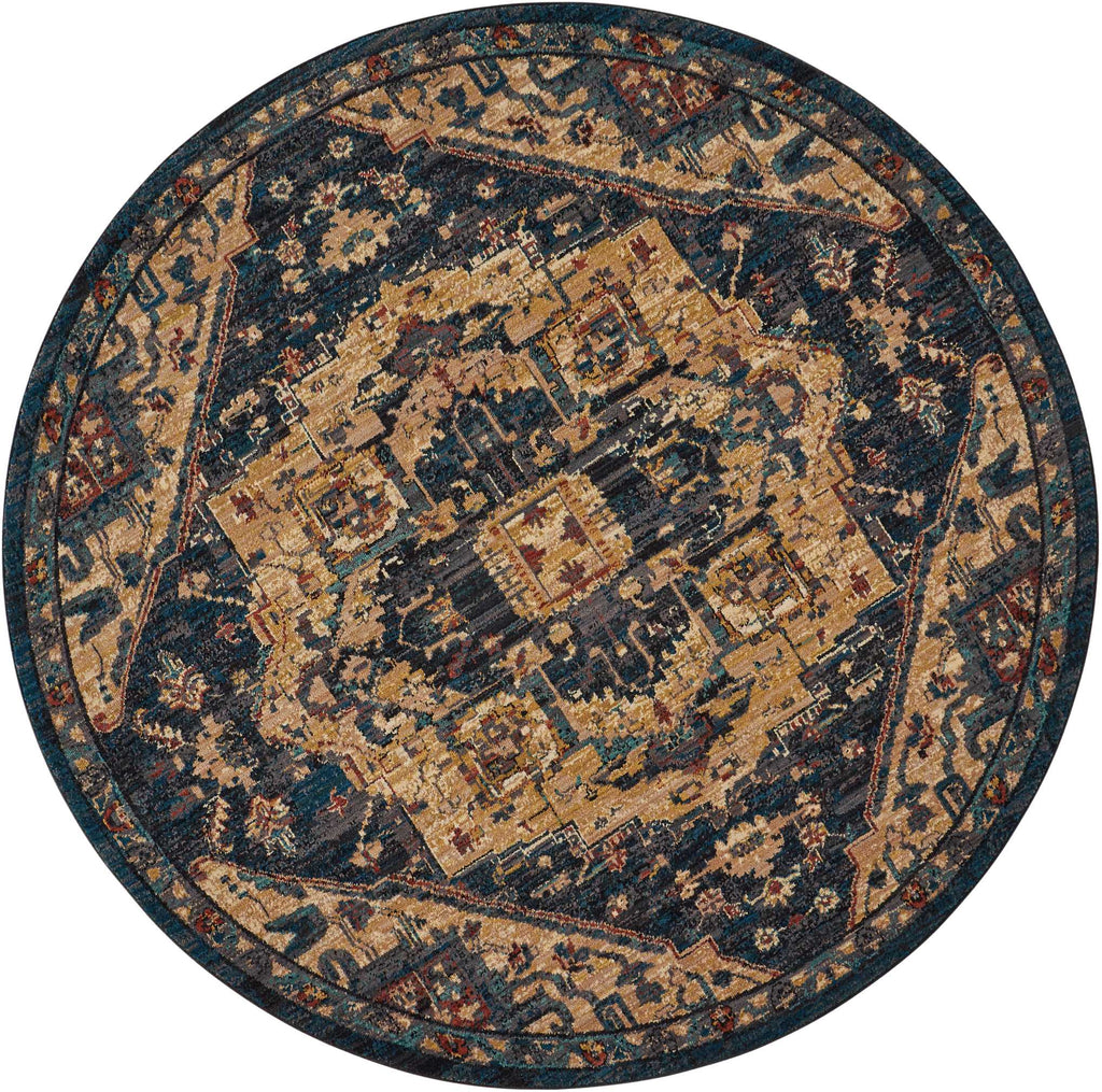 Nourison Nourison 2020 NR206 Persian Machine Made Loomed Indoor Area Rug Midnight 7'5" x ROUND 99446363558