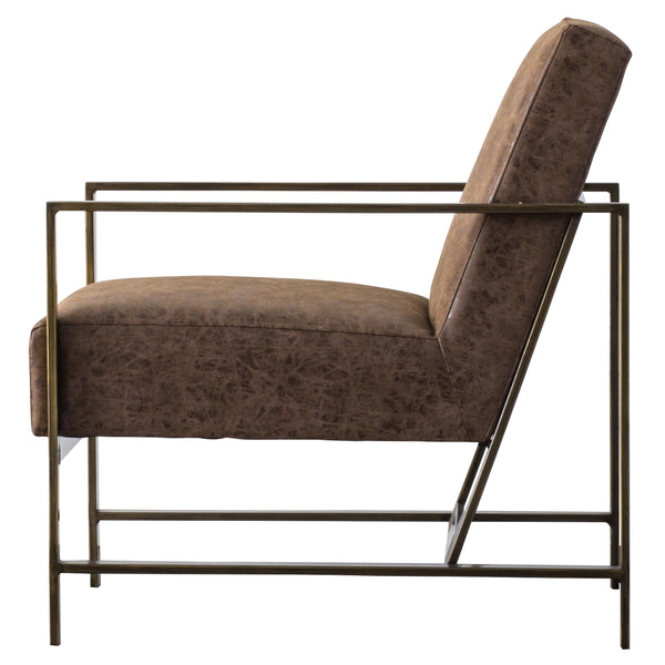 Francis Elegant Leatherette Arm Chair - Modern Design with Brushed Gold Frame, Fully Assembled!