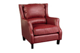 Porter Designs Garnett Crackle Leather Club Style Transitional Accent Chair Red 02-201-06-516