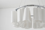 Bethel White Chandelier in Metal & Glass