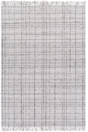 Yorkville YRK-2301 Modern Viscose, Wool, Polyester Rug YRK2301-81012 Light Gray, Ivory, Dark Brown, White 65% Viscose, 25% Wool, 10% Polyester 8'10" x 12'