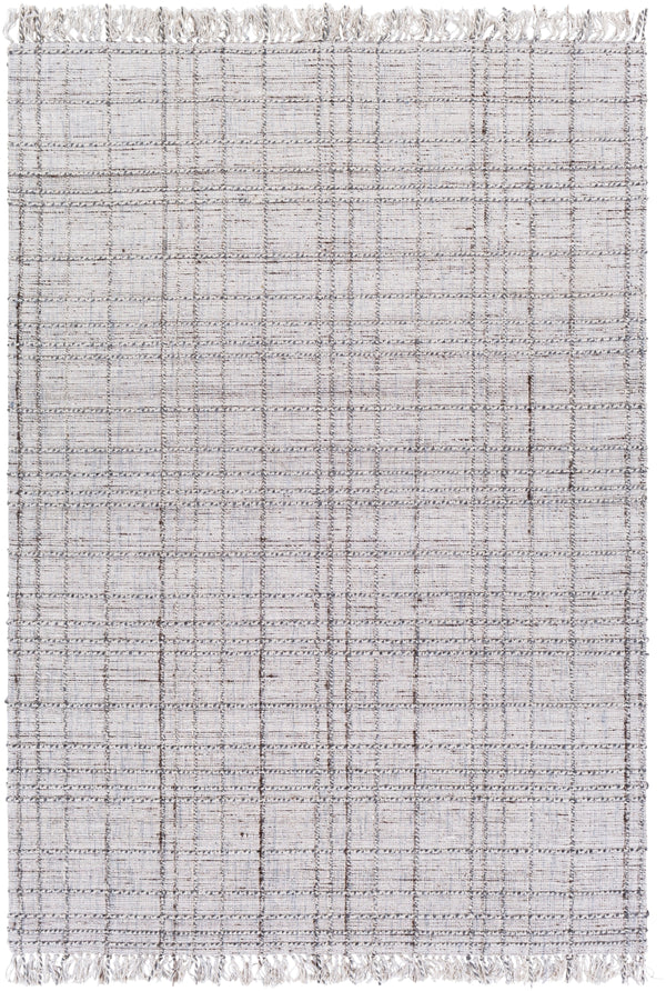 Yorkville YRK-2301 Modern Viscose, Wool, Polyester Rug YRK2301-81012 Light Gray, Ivory, Dark Brown, White 65% Viscose, 25% Wool, 10% Polyester 8'10" x 12'