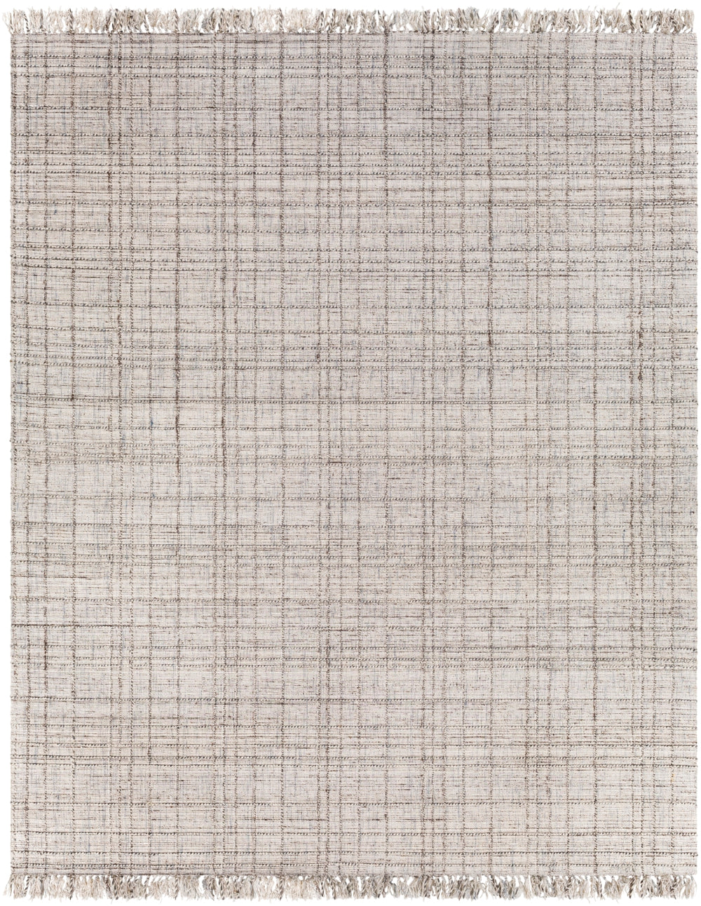 Yorkville YRK-2301 Modern Viscose, Wool, Polyester Rug YRK2301-81012 Light Gray, Ivory, Dark Brown, White 65% Viscose, 25% Wool, 10% Polyester 8'10" x 12'