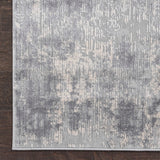 Nourison Rustic Textures RUS01 Painterly Machine Made Power-loomed Indoor Area Rug Ivory/Silver 9'3" x 12'9" 99446476166