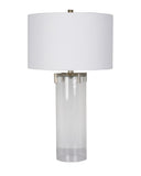 Bethel Polished Nickel Table Lamp in Metal & Glass