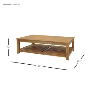 Tiburon Modern Minimalist Coffee Table in Drifted Sand - Stylish Acacia Wood Design with Storage