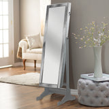 Glam Mirror Border Cheval Mirror, Classic Silver