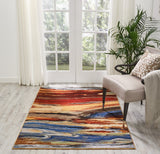 Nourison Chroma CRM04 Colorful Machine Made Loom-woven Indoor only Area Rug Lava Flow 4' x 6' 99446378781