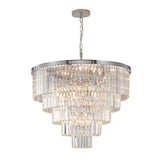 Bethel Chrome Chandelier in Metal & Crystal