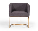 VIG Furniture Modrest Yukon - Modern Dark Grey Fabric + Antique Brass Dining Chair VGVCB8362-DKGRY-DC VGVCB8362-DKGRY-DC