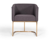 VIG Furniture Modrest Yukon Modern Grey Fabric & Antique Brass Dining Chair VGVCB8362-GRYBRS