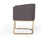 VIG Furniture Modrest Yukon - Modern Dark Grey Fabric + Antique Brass Dining Chair VGVCB8362-DKGRY-DC VGVCB8362-DKGRY-DC