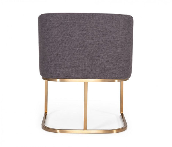 VIG Furniture Modrest Yukon - Modern Dark Grey Fabric + Antique Brass Dining Chair VGVCB8362-DKGRY-DC VGVCB8362-DKGRY-DC