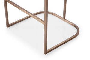 VIG Furniture Modrest Yukon - Modern White Fabric & Brushed Bronze Bar Chair VGVCB8362-WHT-BS