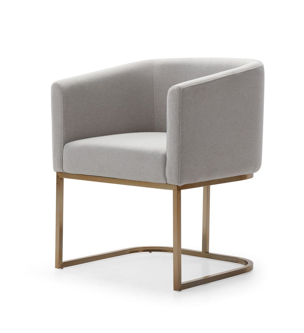 VIG Furniture Modrest Yukon - Modern Light Grey Fabric & Antique Brass Dining Chair VGVCB8362-MGRYX-DC