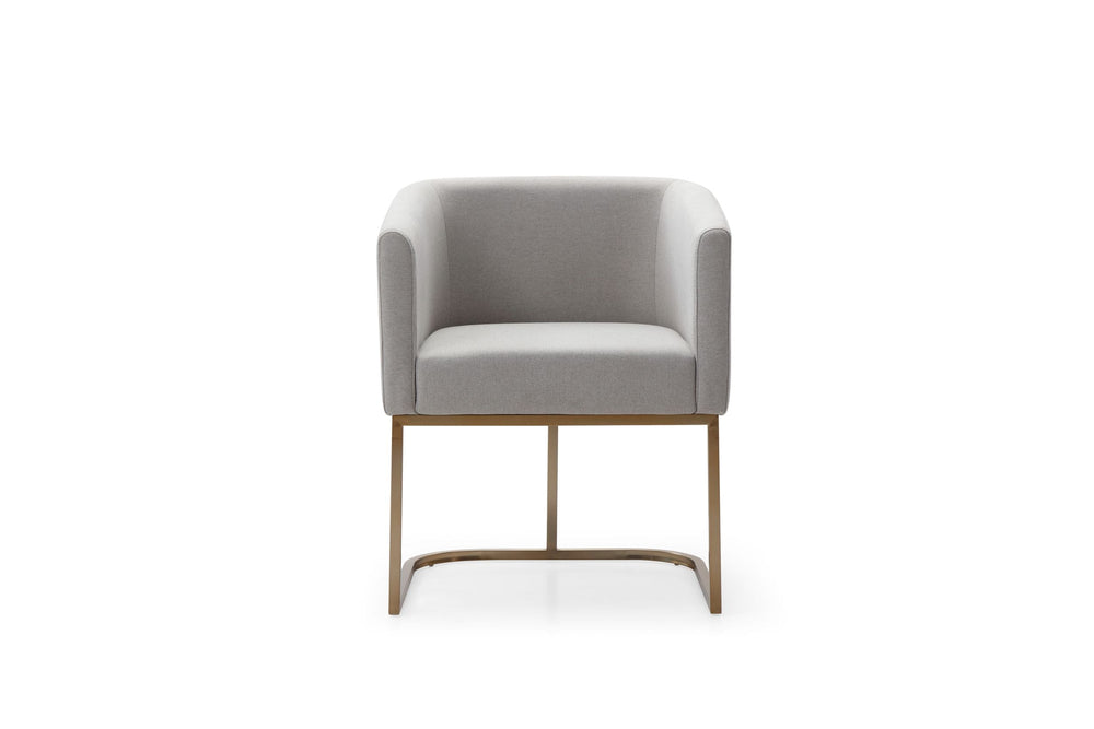 VIG Furniture Modrest Yukon - Modern Light Grey Fabric & Antique Brass Dining Chair VGVCB8362-MGRYX-DC