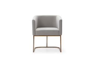 VIG Furniture Modrest Yukon - Modern Light Grey Fabric & Antique Brass Dining Chair VGVCB8362-MGRYX-DC