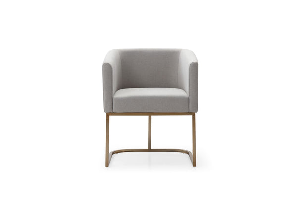 VIG Furniture Modrest Yukon - Modern Light Grey Fabric & Antique Brass Dining Chair VGVCB8362-MGRYX-DC
