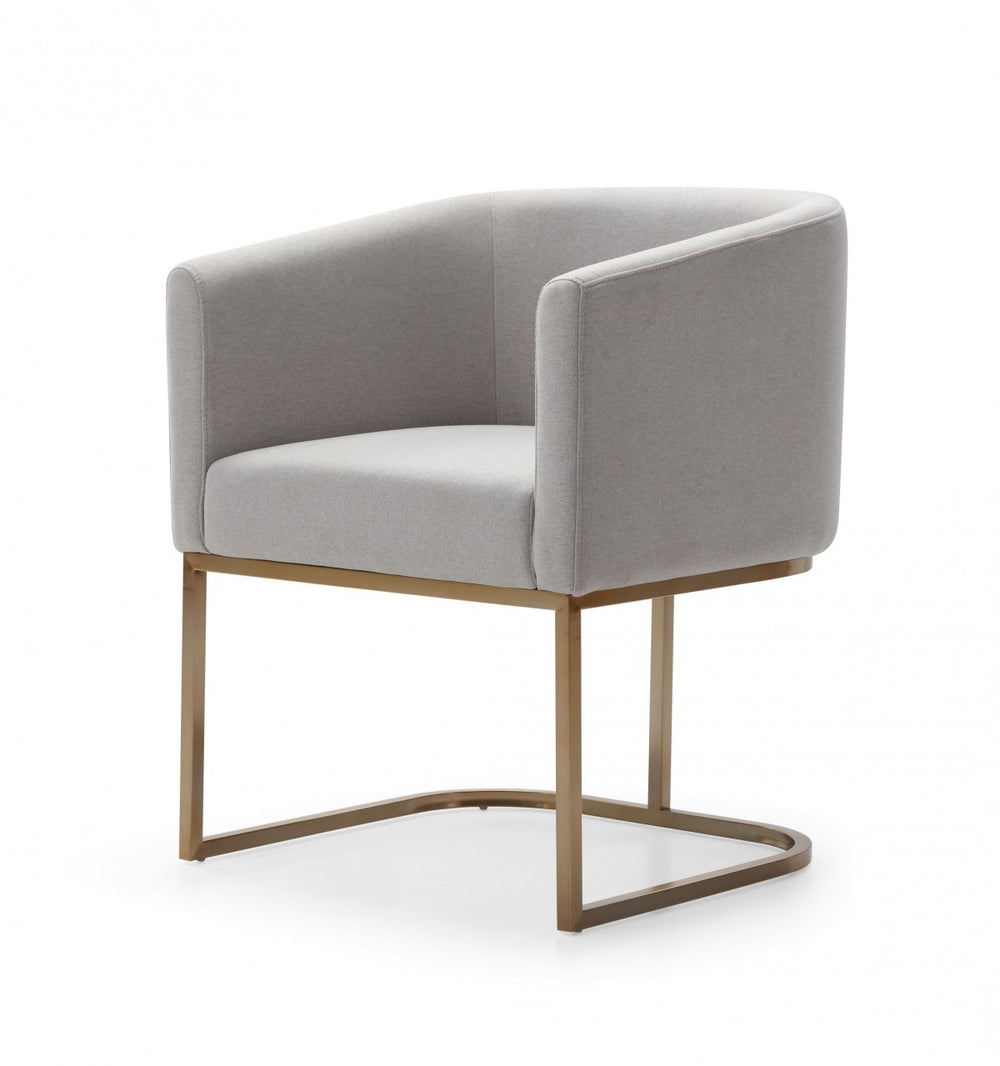 VIG Furniture Modrest Yukon - Modern Light Grey Fabric + Antique Brass Dining Chair VGVCB8362-LTGRY-DC VGVCB8362-LTGRY-DC