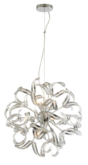 Bethel Chrome Chandelier in Metal & Crystal